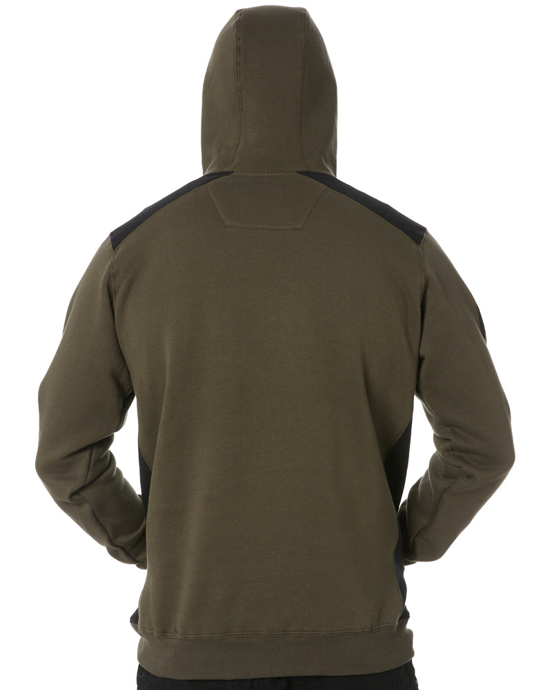 Logo Panel Hooded Sweatshirt - Army Moss