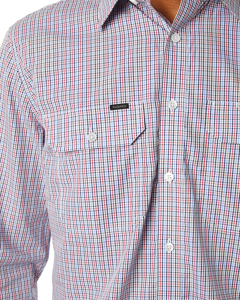 LS Shirt YD Check Dual Pocket - Red/Blue/Black/White