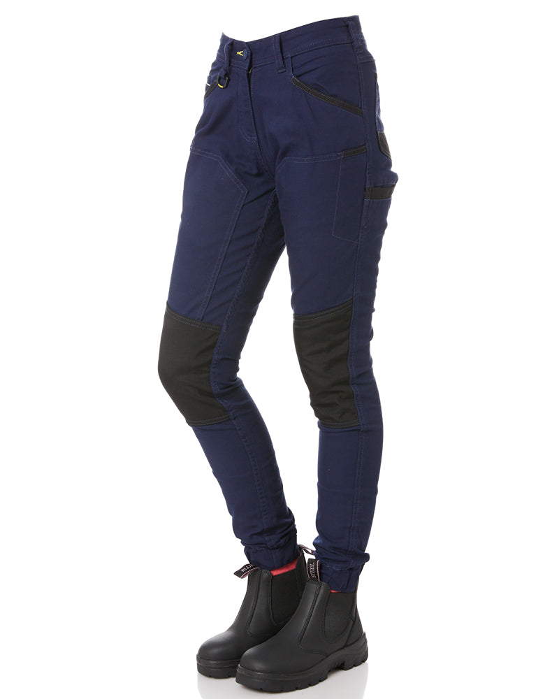 Womens Flex and Move Stretch Cotton Shield Cuff Pants - Navy