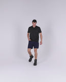 Stretch Cotton Elastic Waist Cargo Short - Navy