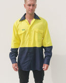Hi Vis Lightweight Cotton Shirt LS (3 Pack) - Yellow/Navy
