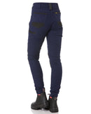 Womens Flex and Move Stretch Cotton Shield Cuff Pants - Navy