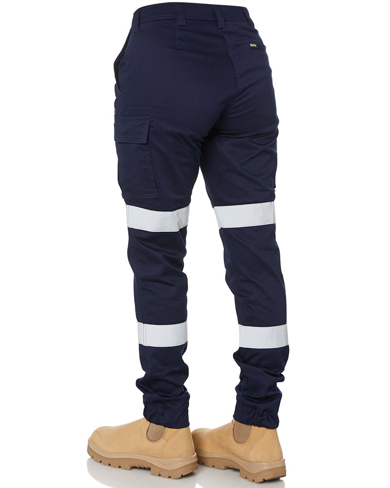 Women's Taped Cotton Cargo Cuffed Pants - Navy