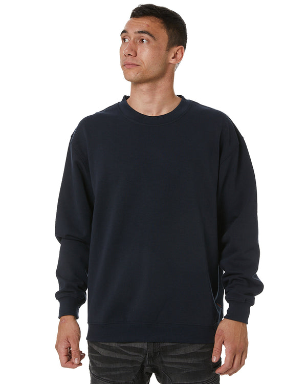 Fleece Crew Neck Sloppy Joe - Navy