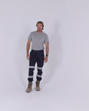 Taped Biomotion Stretch Cotton Drill Cargo Cuffed Pants - Navy