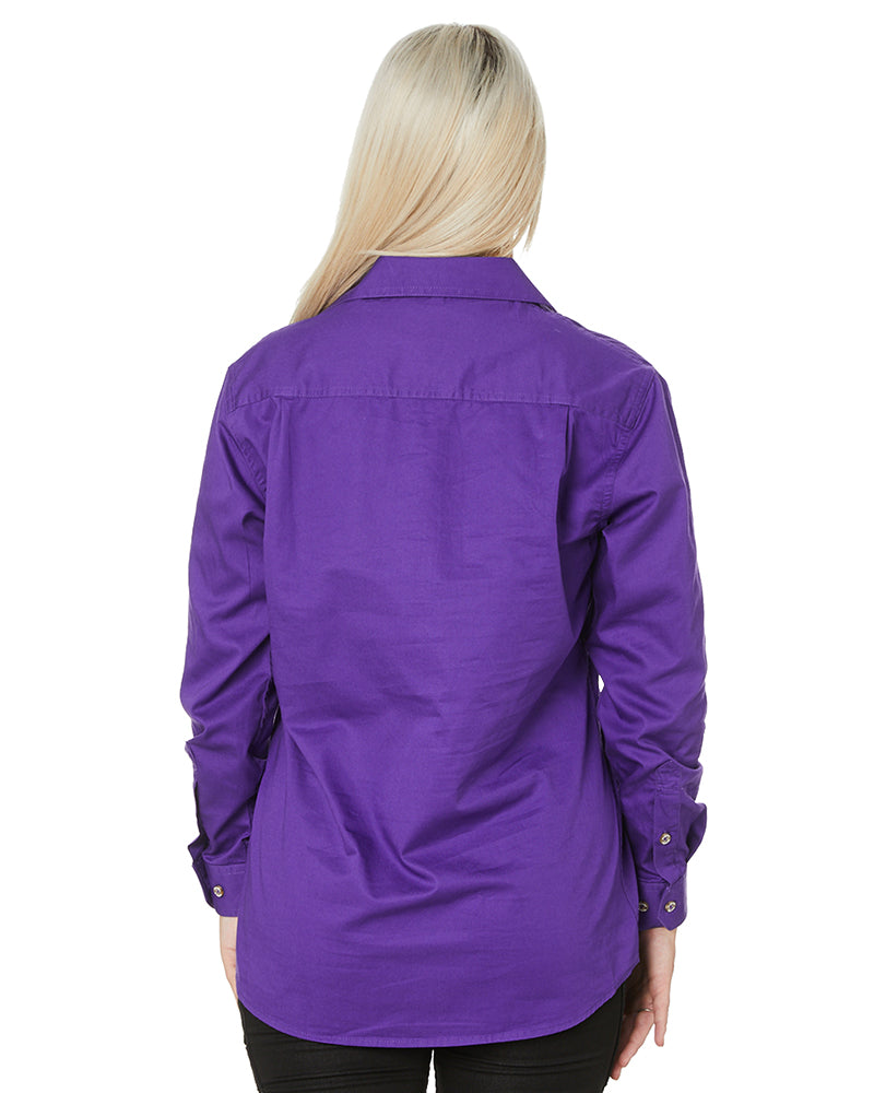 Ladies Closed Front Shirt LS - Purple