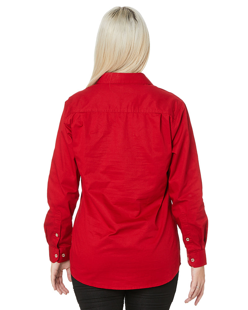 Ladies Closed Front Shirt LS - Red