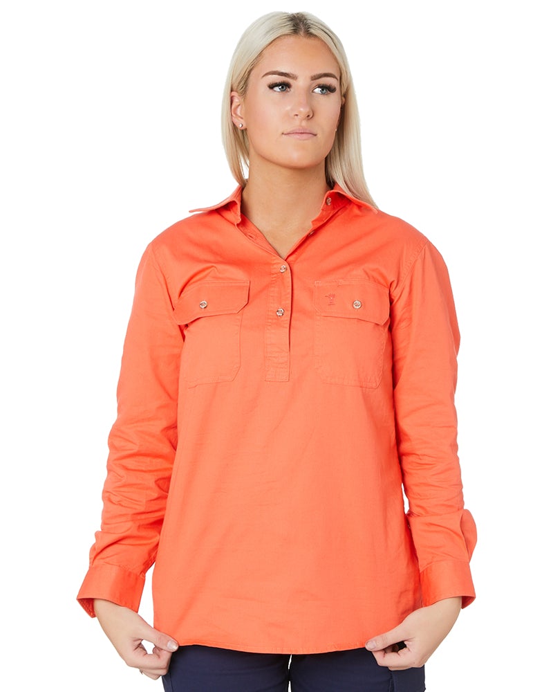 Ladies Closed Front Shirt LS - Watermelon