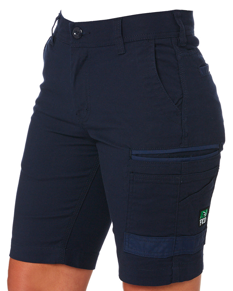 WS-3W Ladies Stretch Work Shorts - Navy