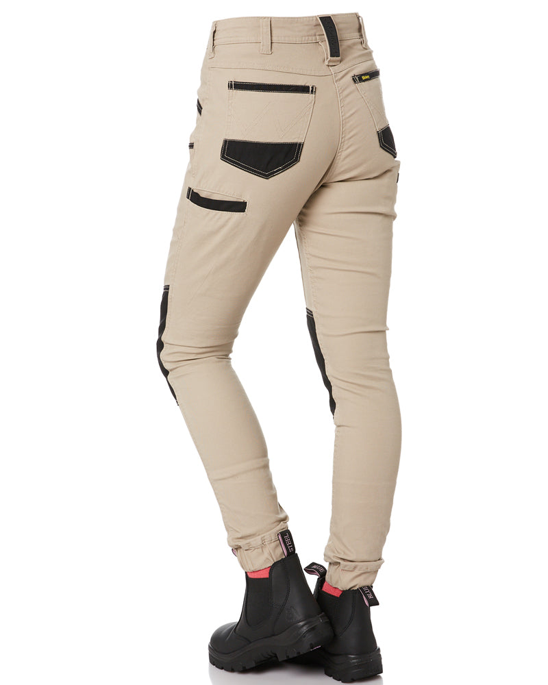 Womens Flex and Move Stretch Cotton Shield Cuff Pants - Stone