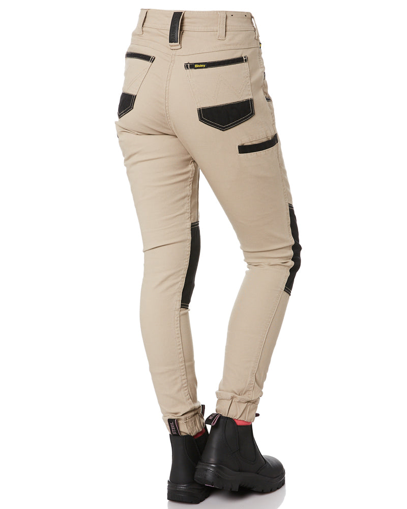 Womens Flex and Move Stretch Cotton Shield Cuff Pants - Stone