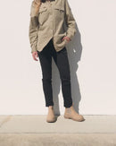 Womens Mid Rise Stretch Cotton Pants - Black