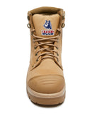 Argyle Lace Up Safety Boot with Zip and Scuff Cap - Sand