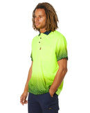Hi Vis Sublimated Diamond Plate Polo - Yellow/Navy