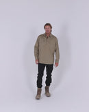 Closed Front Mens Lightweight LS Drill Shirt - Khaki