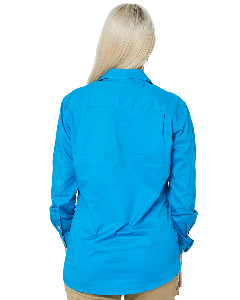 Ladies Closed Front Shirt LS - Azure