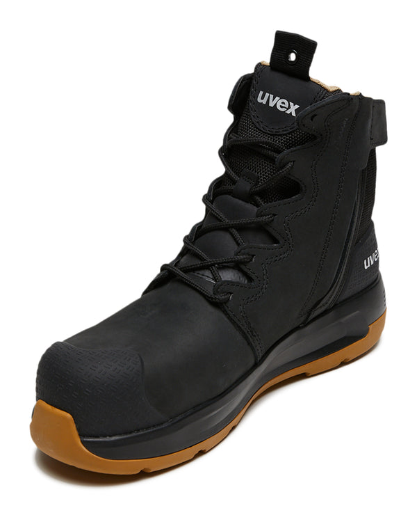 3 x-flow zip side safety boot - Black/Tan