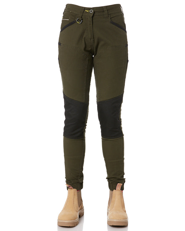 Womens Flex and Move Stretch Cotton Shield Cuff Pants - Olive