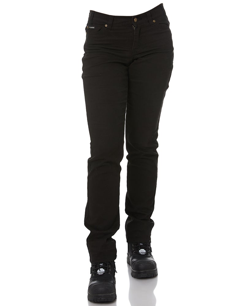 Ladies Cotton Stretch Jeans - Black