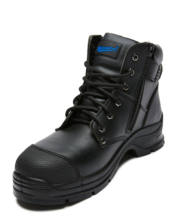 Style 322 Ankle Zip Side Safety Boot - Black