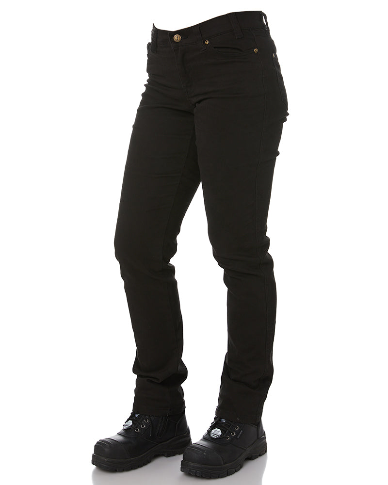 Ladies Cotton Stretch Jeans - Black