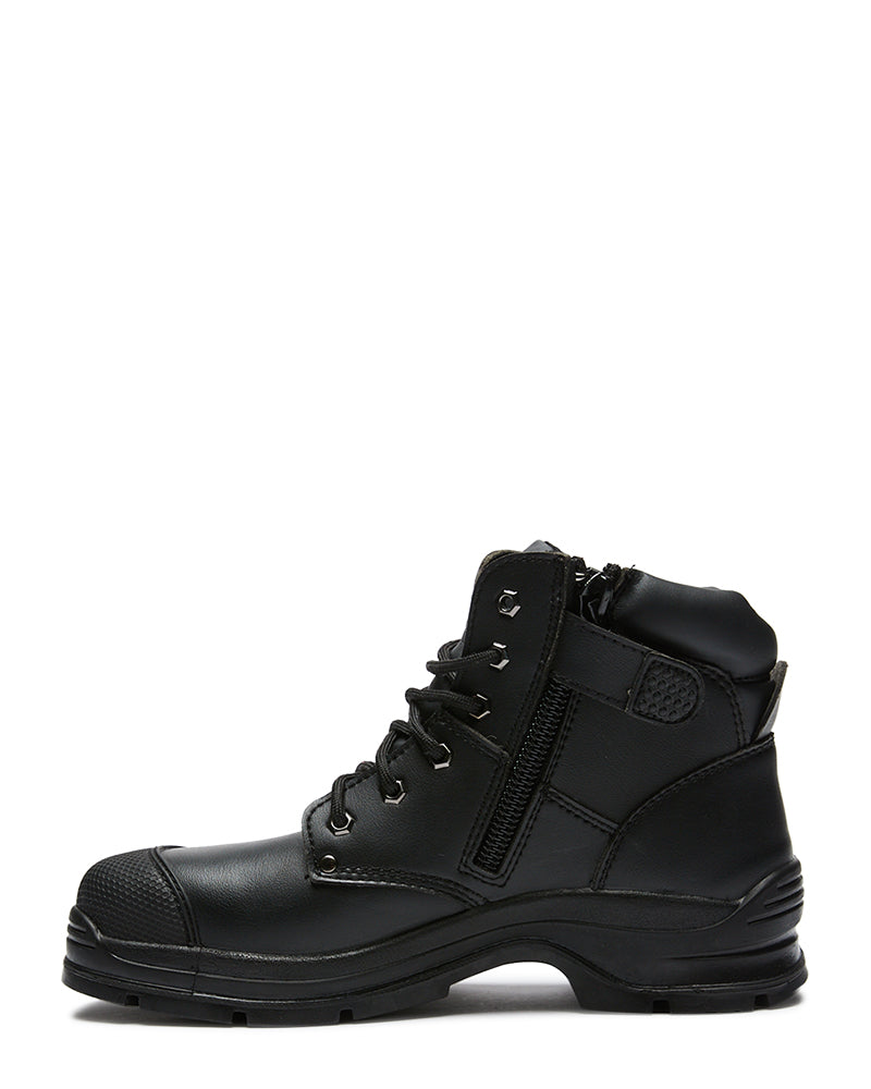 Style 322 Ankle Zip Side Safety Boot - Black