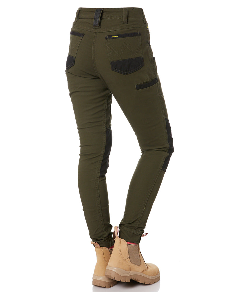 Womens Flex and Move Stretch Cotton Shield Cuff Pants - Olive