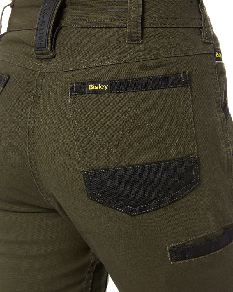 Womens Flex and Move Stretch Cotton Shield Cuff Pants - Olive