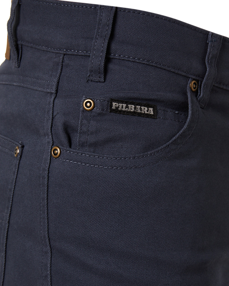 Cotton Stretch Jeans - Gunmetal Blue