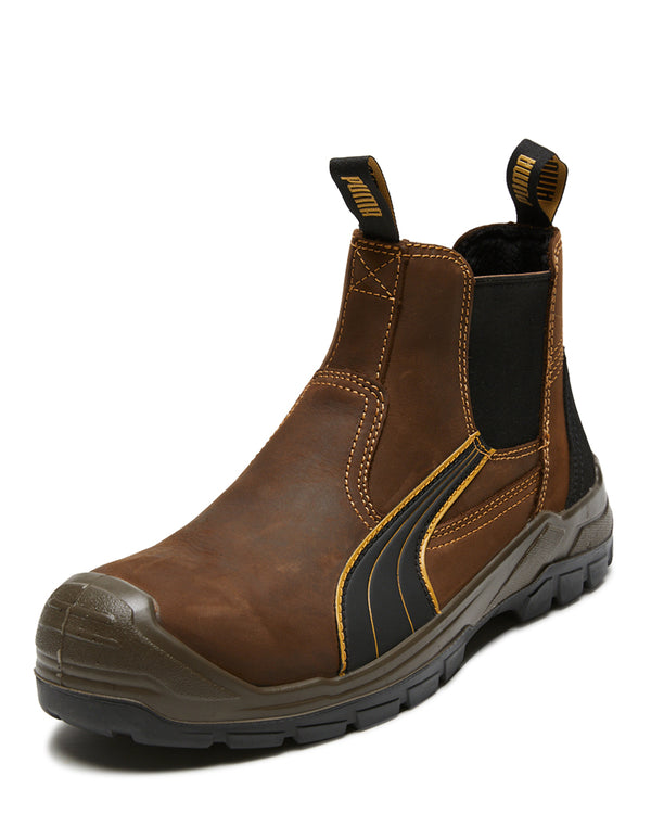 Tanami Scuff Cap Elastic Sided Boot - Brown/Yellow