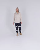 Women's Taped Cotton Cargo Cuffed Pants - Navy