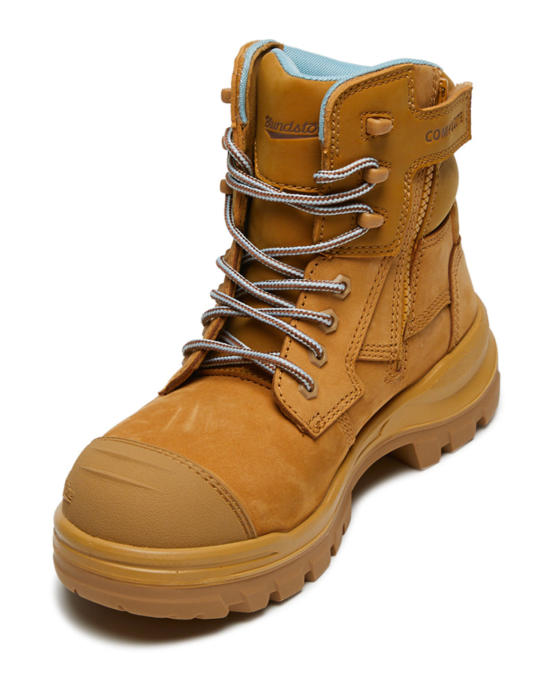 Blundstone Womens RotoFlex 8860 High Zip Side Safety Boot Wheat