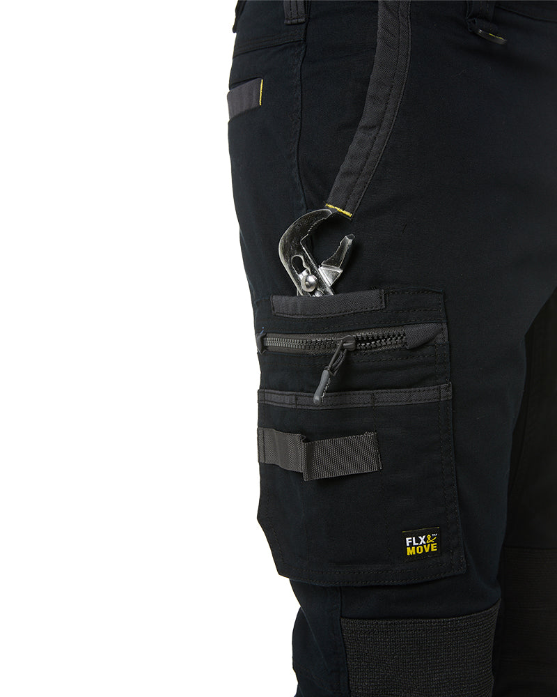 Flex and Move Stretch Utility Zip Cargo Pant - Black