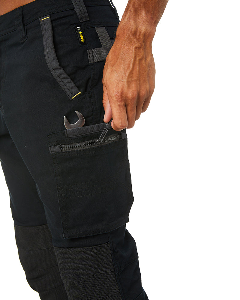 Flex and Move Stretch Utility Zip Cargo Pant - Black