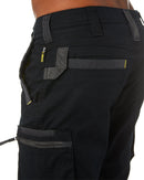 Flex and Move Stretch Utility Zip Cargo Pant - Black
