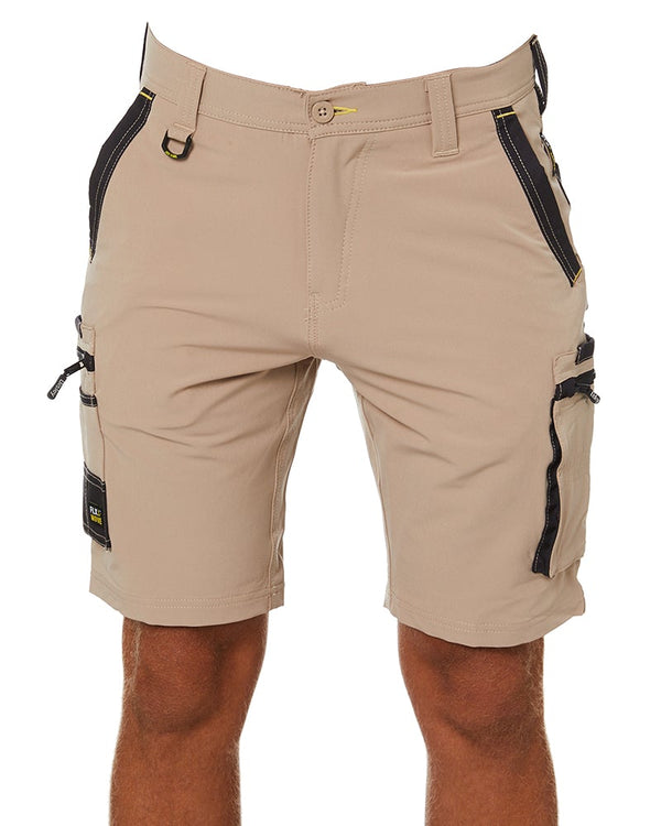 Flex and Move 4-Way Stretch Zip Cargo Short - Stone