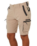 Flex and Move 4-Way Stretch Zip Cargo Short - Stone