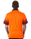 Hi Vis Sublimated Metal Mesh Polo - Orange/Navy