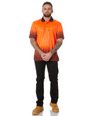 Hi Vis Sublimated Metal Mesh Polo - Orange/Navy