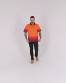 Hi Vis Sublimated Metal Mesh Polo - Orange/Navy