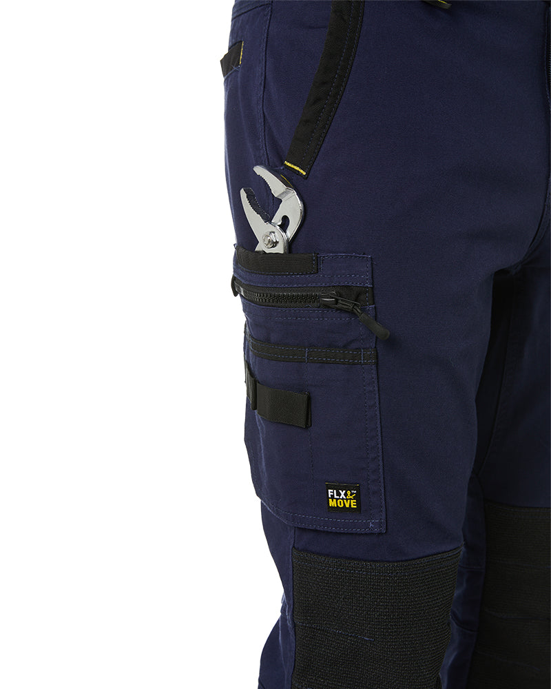 Bisley Flex and Move Stretch Utility Zip Cargo Pant Navy Buy