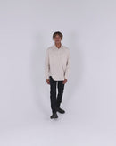 Closed Front Cotton Twill Shirt LS - Stone