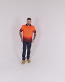 Hi Vis Sublimated Diamond Plate Polo - Orange/Navy