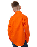 Kids Closed Front Shirt LS - Tangerine