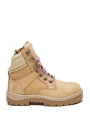Ladies Southern Cross Lace Up Ankle Boot with Zip - Sand