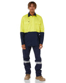 Cool Lightweight Drill Shirt LS - Yellow/Navy