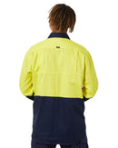 Cool Lightweight Drill Shirt LS - Yellow/Navy
