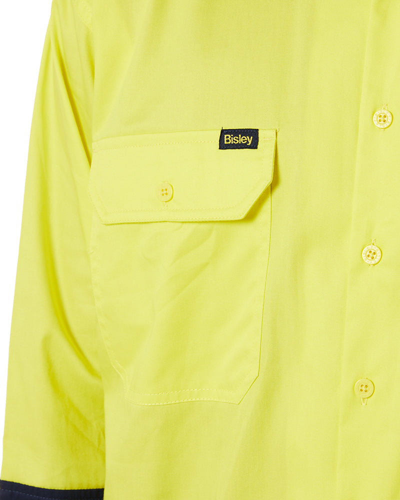 Cool Lightweight Drill Shirt LS - Yellow/Navy