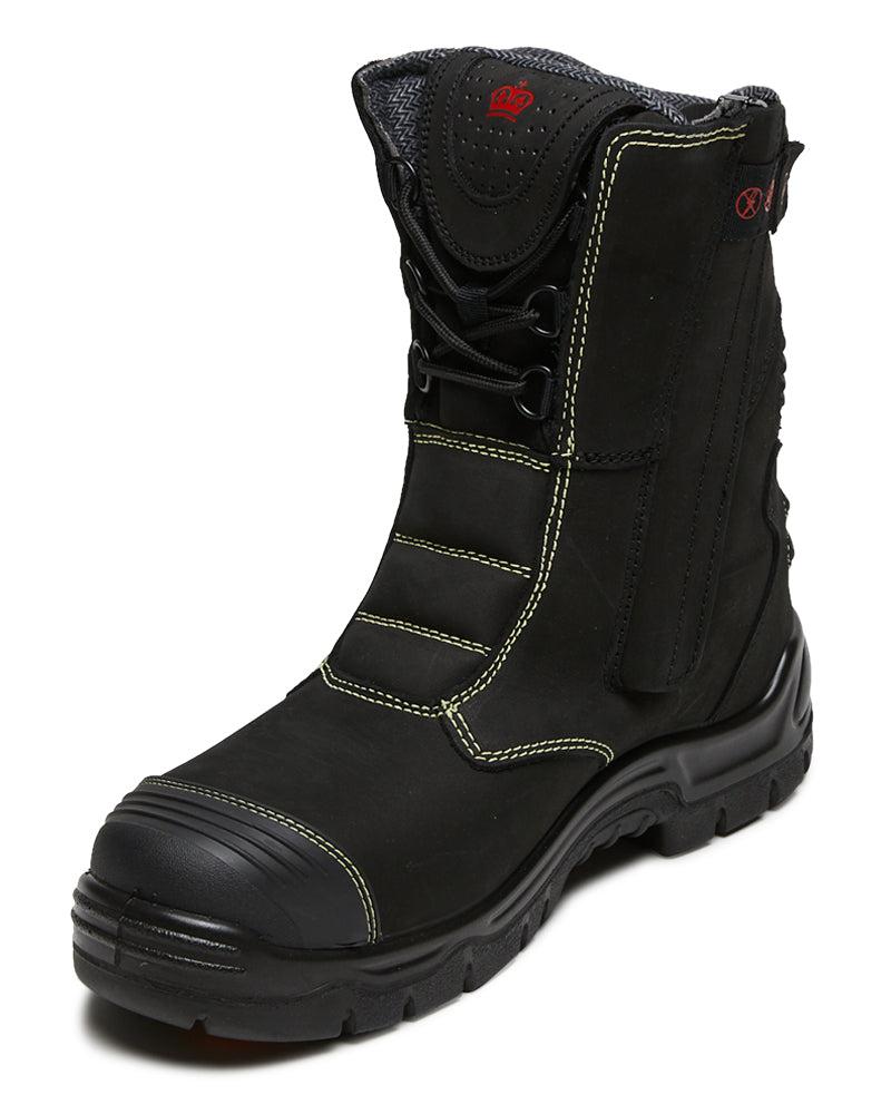 King Gee Bennu Rigger High Leg Zip Side Safety Boot - Black | Buy Online
