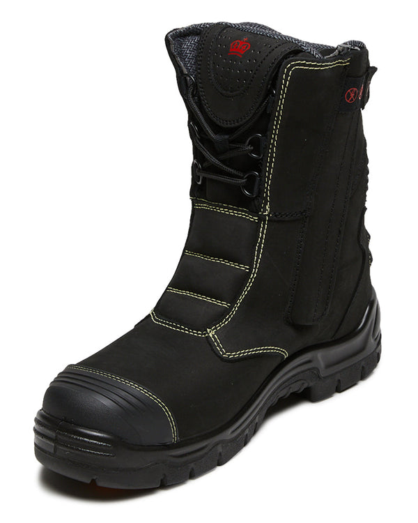 Bennu Rigger High Leg Zip Side Safety Boot - Black